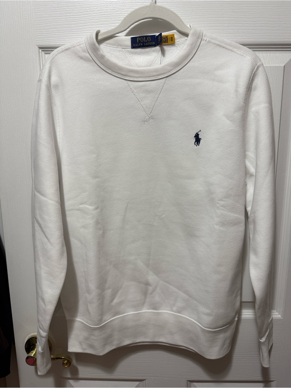 Polo by Ralph Lauren White Crewneck Sweatshirt with Navy Pony